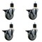 Service Caster 4'' Gray Poly Swivel 1-7/8'' Expanding Stem Caster Set with Brake, 4PK SCC-EX20S414-PPUB-PLB-178-4 - alternate 1